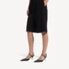 Sandália feminina «Avenue Bow» com tiras atrás em preto/prateado