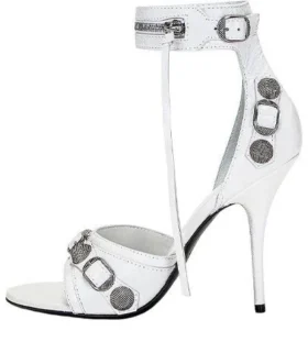 Sandálias Cagole 110 mm «White Arena Lambskin» 743057WAD4E9081
