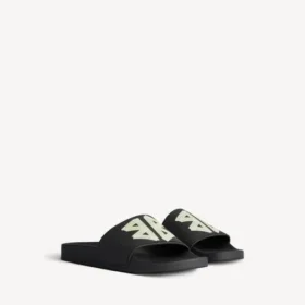 Sandálias de piscina para homem em preto/amarelo