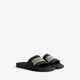 Sandálias de piscina para homem em preto/branco
