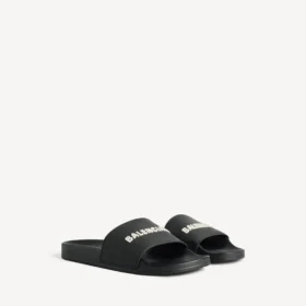 Sandálias de piscina para homem em preto/branco