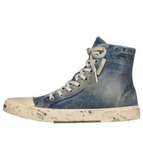 Sapatilha de cano alto Paris «Blue Destroyed Denim and Rubber» 688756W3RCL4090