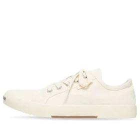 Sapatilha de cano baixo Paris «Algodão Branco Desgastado e Borracha Branca» 688757W3RC59090