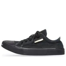 Sapatilha de cano baixo Paris «Algodão preto desgastado e borracha preta» 688754W3RP21010