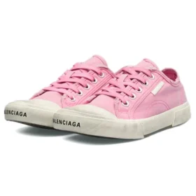 Sapatilha de cano baixo Paris «Algodão rosa desbotado e borracha branca» 688757W3RC25590 Sapatilha de cano baixo Paris «Algodão rosa desbotado e borracha branca» 688757W3RC25590