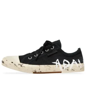 Sapatilha de cano baixo Paris com grafite «Algodão Desgastado Preto e Branco» 688757W3RR51099 Sapatilha de cano baixo Paris com grafite «Algodão Desgastado Preto e Branco» 688757W3RR51099