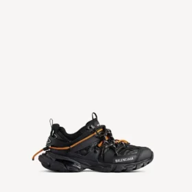 Sapatilha de corrida com atacadores para homem em preto/laranja