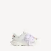 Sapatilha de corrida com laços para mulher em branco/rosa Sapatilha de corrida com laços para mulher em branco/rosa