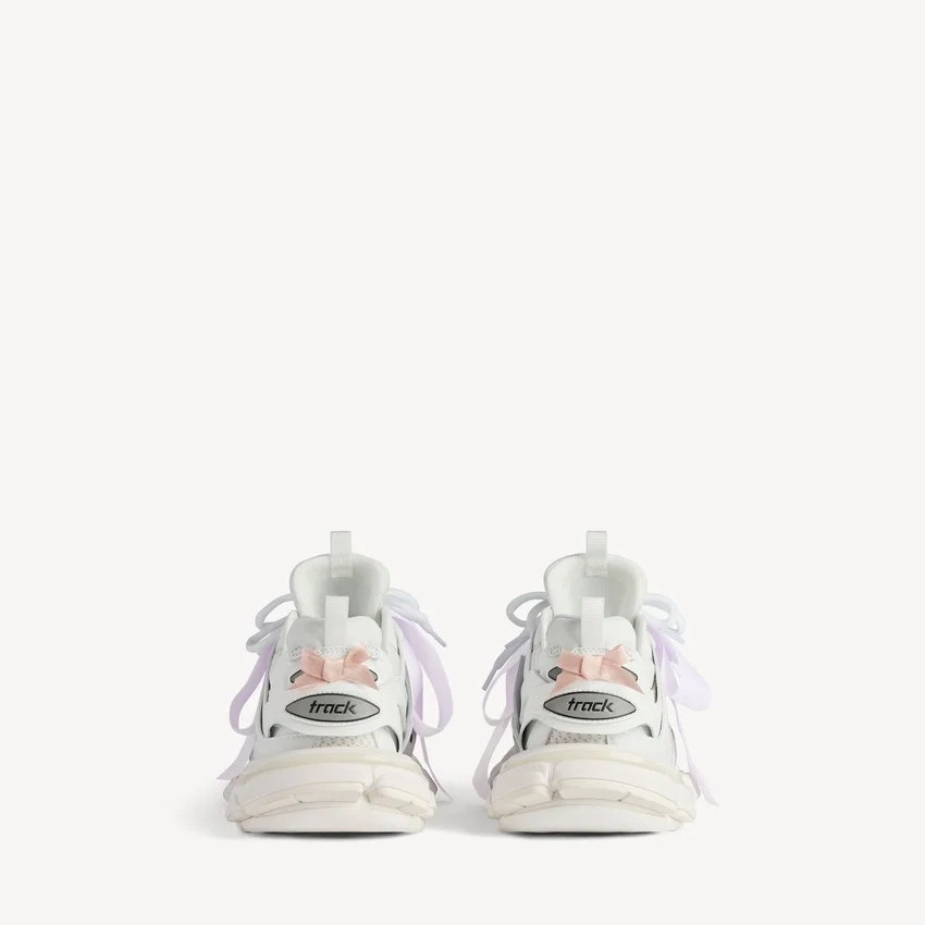 Sapatilha de corrida com laços para mulher em branco/rosa Sapatilha de corrida com laços para mulher em branco/rosa