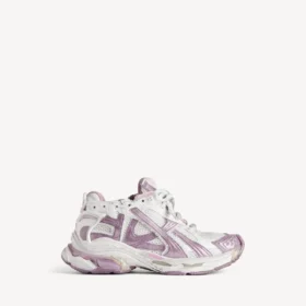 Sapatilha de corrida feminina com brilho em branco/lilás/rosa Sapatilha de corrida feminina com brilho em branco/lilás/rosa