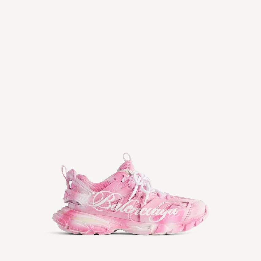Sapatilha de track de mulher com logótipo em estêncil, em rosa/branco Sapatilha de track de mulher com logótipo em estêncil, em rosa/branco