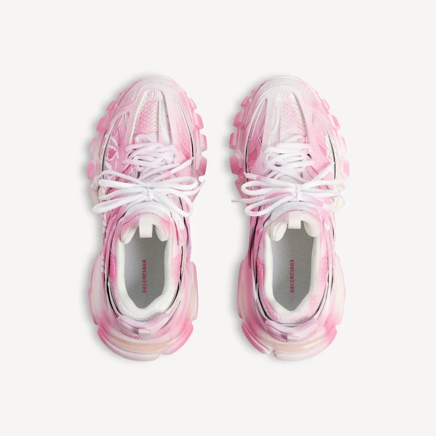 Sapatilha de track de mulher com logótipo em estêncil, em rosa/branco Sapatilha de track de mulher com logótipo em estêncil, em rosa/branco