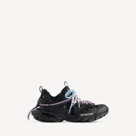 Sapatilha de treino com atacadores para mulher em preto/rosa/azul/bege