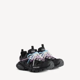 Sapatilha de treino com atacadores para mulher em preto/rosa/azul/bege