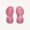 Sapatilha feminina 3XL com efeito degradê e pingentes em cinzento/rosa