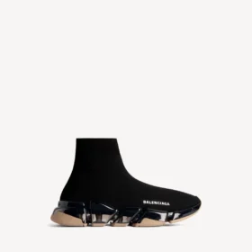 Sapatilha feminina Speed 2.0 com sola totalmente transparente em malha reciclada, em preto/bege