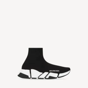 Sapatilha feminina Speed 2.0 em malha reciclada com sola bicolor em preto/branco