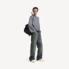Sapatilha «Hamptons» para homem, tamanho médio, com efeito desgastado, em branco sujo/vermelho