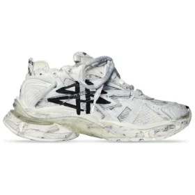 Sapatilha Runner Graffiti «Malha e Nylon Preto e Branco» 677403W3RBQ9010