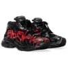 Sapatilha Runner Graffiti «Malha e Nylon Preto e Vermelho» 677403W3RBQ1060