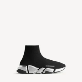 Sapatilha Speed 2.0 de malha reciclada para mulher em preto/prateado