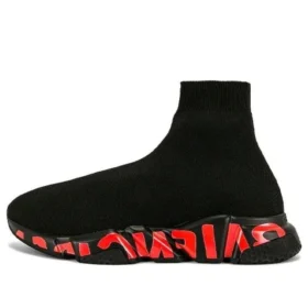 Sapatilha Speed 2.0 «Malha preta com grafite vermelho e sola preta» 645334W2DBY1016