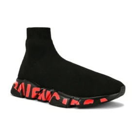Sapatilha Speed 2.0 «Malha preta com grafite vermelho e sola preta» 645334W2DBY1016