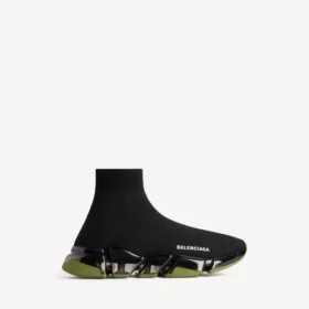 Sapatilha Speed 2.0 para homem, com sola totalmente transparente e malha reciclada, em preto/caqui