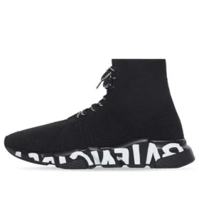 Sapatilha Speed «Malha reciclada preta com sola com grafite preto e branco» 617251W2DB71006