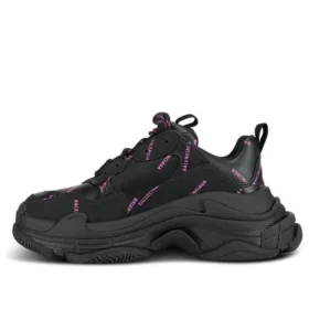 Sapatilha Triple S «All Over Logo – Preto e Rosa» 524039W2FA11050