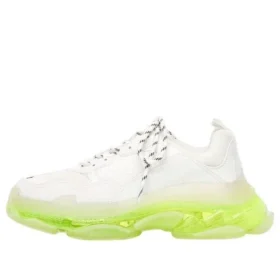 Sapatilha Triple S «Sola Transparente – Branco e Amarelo Fluo» 544351W2FR19073