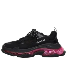 Sapatilha Triple S «Sola Transparente – Preto Rosa Néon» 541624W2FR11053