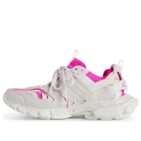 Sapatilhas com meia de treino «Malha e nylon brancos e rosa néon» 736328W3SKC9055 Sapatilhas com meia de treino «Malha e nylon brancos e rosa néon» 736328W3SKC9055