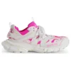 Sapatilhas com meia de treino «Malha e nylon brancos e rosa néon» 736328W3SKC9055