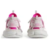 Sapatilhas com meia de treino «Malha e nylon brancos e rosa néon» 736328W3SKC9055