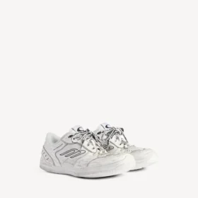 Sapatilhas femininas «Hamptons» com efeito desgastado médio, em branco