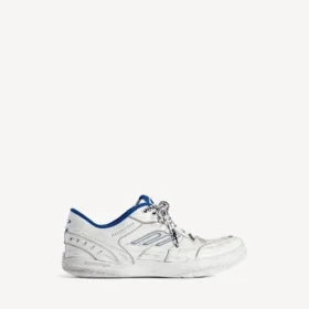 Sapatilhas masculinas «Hamptons» com efeito desgastado em branco/azul escuro/cinzento