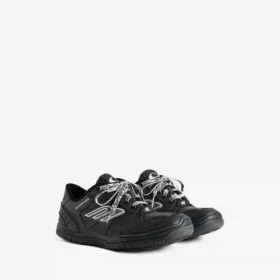 Sapatilhas femininas «Hamptons» com efeito desgastado em preto