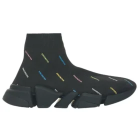 Sapatilhas Speed 2.0 «Malha Reciclada Preta com Logótipo Multicolorido em Toda a Superfície» 617196W2DF01088