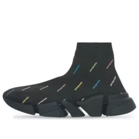 Sapatilhas Speed 2.0 «Malha Reciclada Preta com Logótipo Multicolorido em Toda a Superfície» 617239W2DF01088