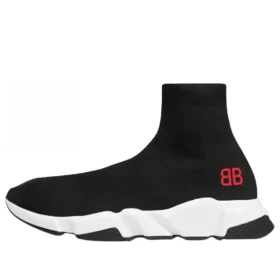 Sapatilhas Speed «Malha preta com logótipo BB vermelho» 514218W05G01000