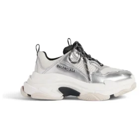 Sapatilhas Triple S «Preto, Branco e Prateado com Espuma Dupla e Malha» 536737W2FWM8191