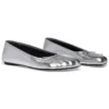 Sapatos anatómicos de bailarina «Pele de carneiro macia prateada brilhante» 714260WBFA18001