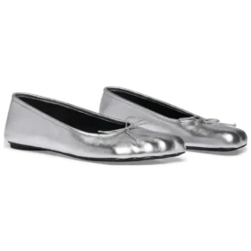 Sapatos anatómicos de bailarina «Pele de carneiro macia prateada brilhante» 714260WBFA18001