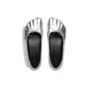 Sapatos anatómicos de bailarina «Pele de carneiro macia prateada brilhante» 714260WBFA18001