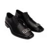 Sapatos de couro Rim Derby «Preto» 712642WA8E11081