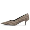 Sapatos de salto alto BB Monogram com lâmina quadrada de 60 mm «Tan» 707353W2I103020