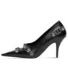 Sapatos de salto alto Cagole 90 mm «Black Arena Lambskin» 714252WAD4E1081