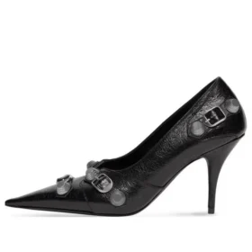 Sapatos de salto alto Cagole 90 mm «Black Arena Lambskin» 714252WAD4E1081