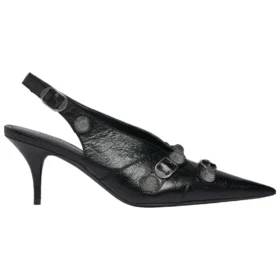 Sapatos de salto alto Cagole com tiras traseiras de 70 mm «Preto» 714251WAD4E1081